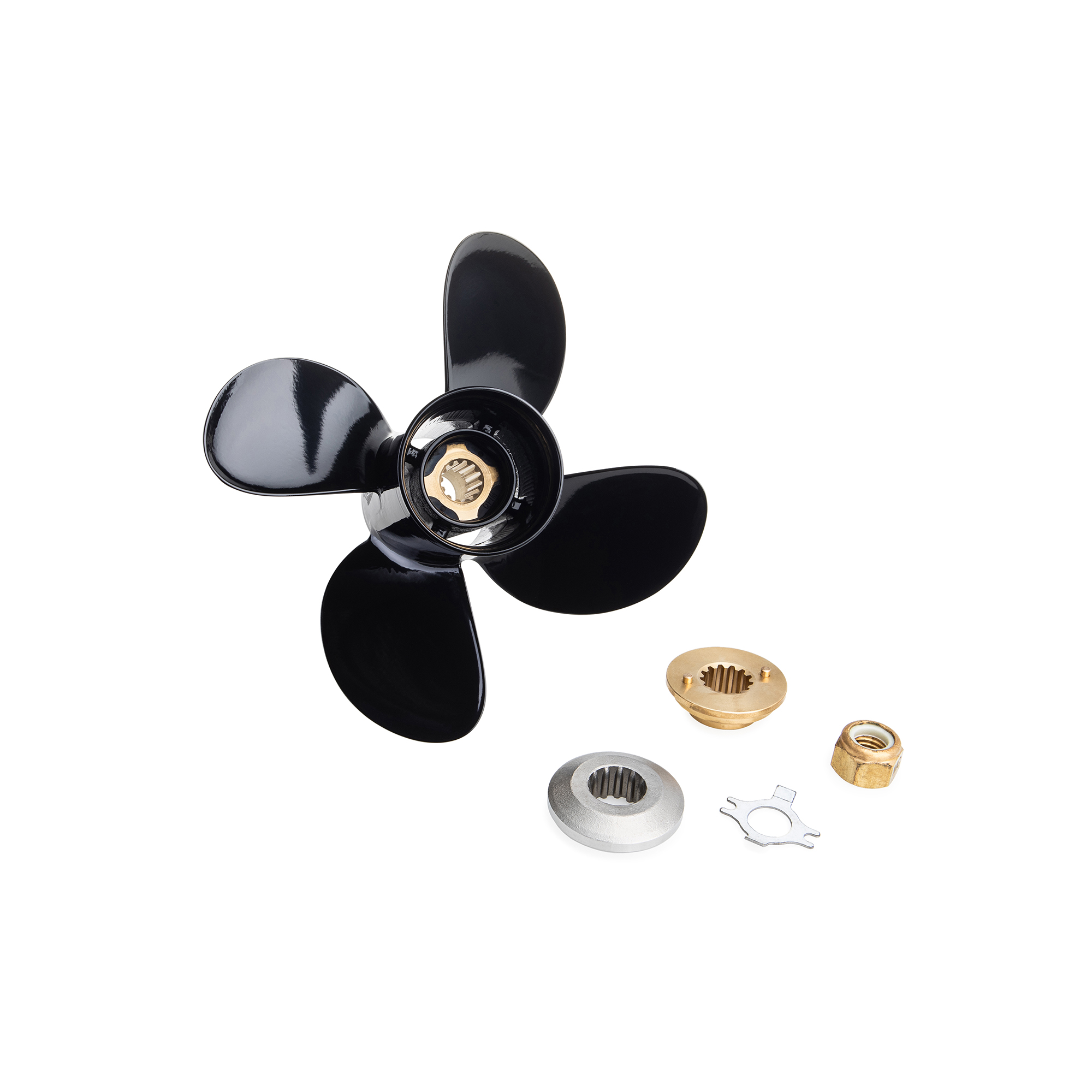 Ozpropeller to suit 25-30-35-40-45-50-60-70hp Mercury Mariner Spitfire replacement 4 Blade Aluminium Propeller