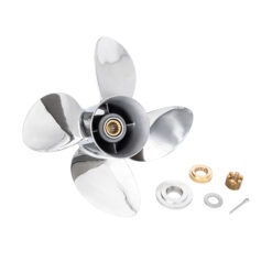 Alternative view of OZPRO-E4 to suit Yamaha 150 175 200 220 225 250 300hp 4 Blade Stainless Steel Propeller High Performance Prop