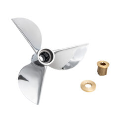 Alternative view of OZRACER-B3 Cleaver Propeller to suit 25-30hp Tohatsu Nissan Stainless Steel Performance Prop