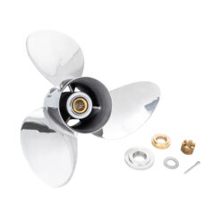Alternative view of OZRAKE-E3 to suit Yamaha 150 175 200 220 225 250 300hp 3 Blade Stainless Steel Propeller High Performance Prop