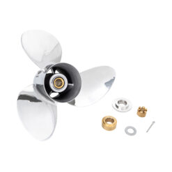 Alternative view of OZRAKE-E3 to suit Suzuki 150-175-200-225-250-300hp 3 Blade Stainless Steel Propeller High Performance Prop