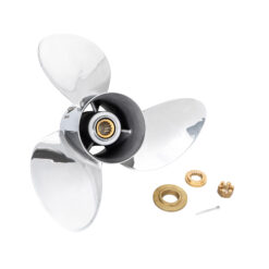 Alternative view of OZRAKE-E3 to suit Evinrude ETEC G2 150-175-200-225-250-300HP 3 Blade Stainless Steel Propeller High Performance Prop