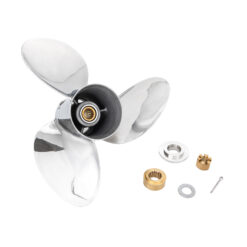 Alternative view of OZZUK-E3 to suit Suzuki 150-175-200-225-250-300hp 3 Blade Stainless Steel Propeller High Performance Prop 3x 16" Dia
