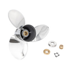 Alternative view of OZOFFSHORE-E3 Suits Mercury Mariner 90-115-135-150-175-200-220-225-250-300hp 3 Blade Stainless-Steel High-Performance Propeller Prop