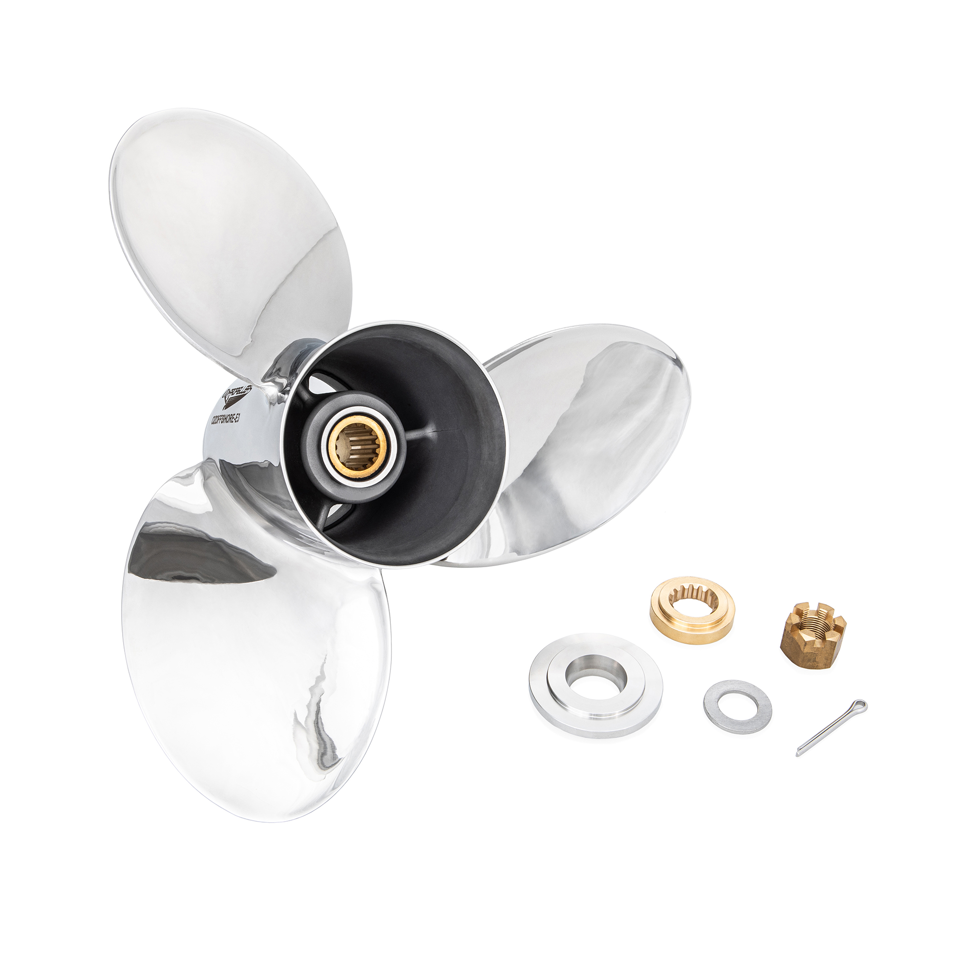 OZOFFSHORE-E3 to suit Yamaha 150 175 200 220 225 250 300hp 3 Blade Stainless Steel Propeller High Performance Prop - Image 2