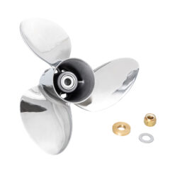 Alternative view of OZZUK-E3 Suits Mercury Mariner 90-115-135-150-175-200-220-225-250-300hp 3 Blade Stainless-Steel High-Performance Propeller Prop