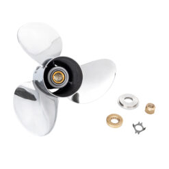 Alternative view of OZALL-D3 to suit Mercury 40-50-60-70-75-80-90-100-115-140hp 3 Blade Stainless Steel Propeller High Performance Prop Propeller