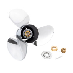 Alternative view of OZALL-D3 to suit Honda 60 75 80 90 100 115 130hp 3 Blade Stainless Steel Propeller High Performance Prop Propeller