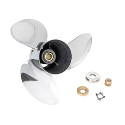 Alternative view of OZNER-E3 Suits Mercury Mariner 90-115-135-150-175-200-220-225-250-300hp 3 Blade Stainless-Steel High-Performance Propeller Prop