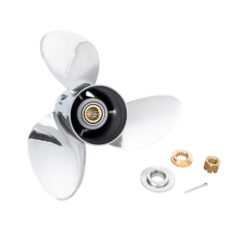 Alternative view of OZRAKE-D3 to suit Honda 60 75 80 90 100 115 130hp 3 Blade Stainless Steel Propeller High Performance Prop Propeller